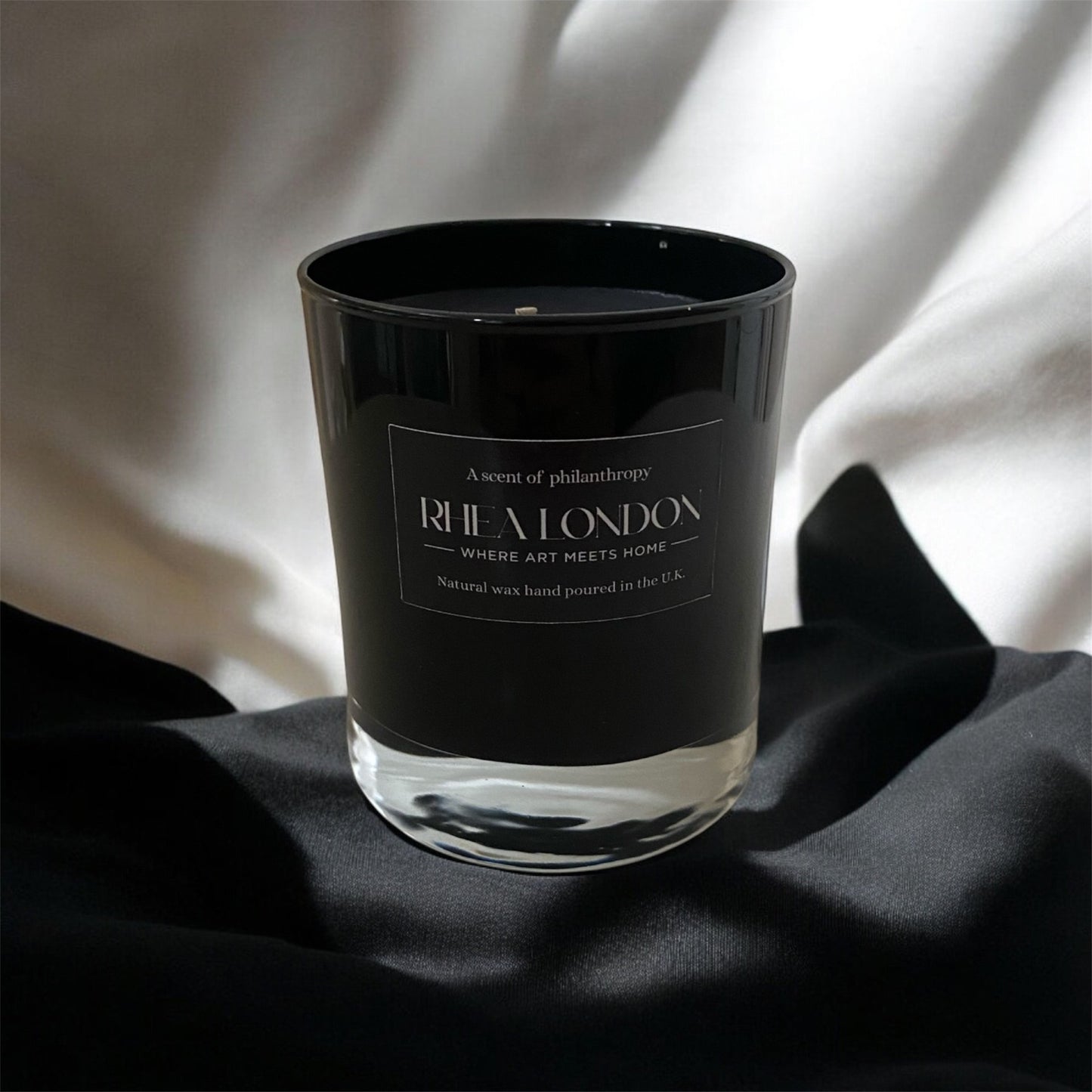 black natural wax luxury candle