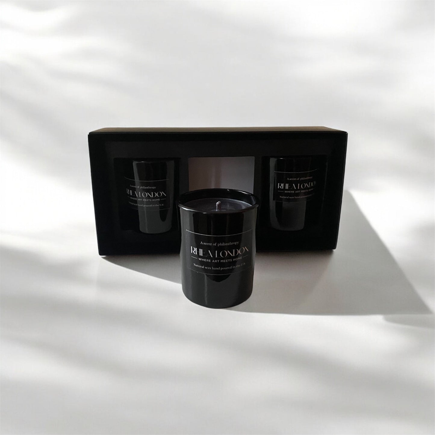 votive black natural wax luxury scented candle