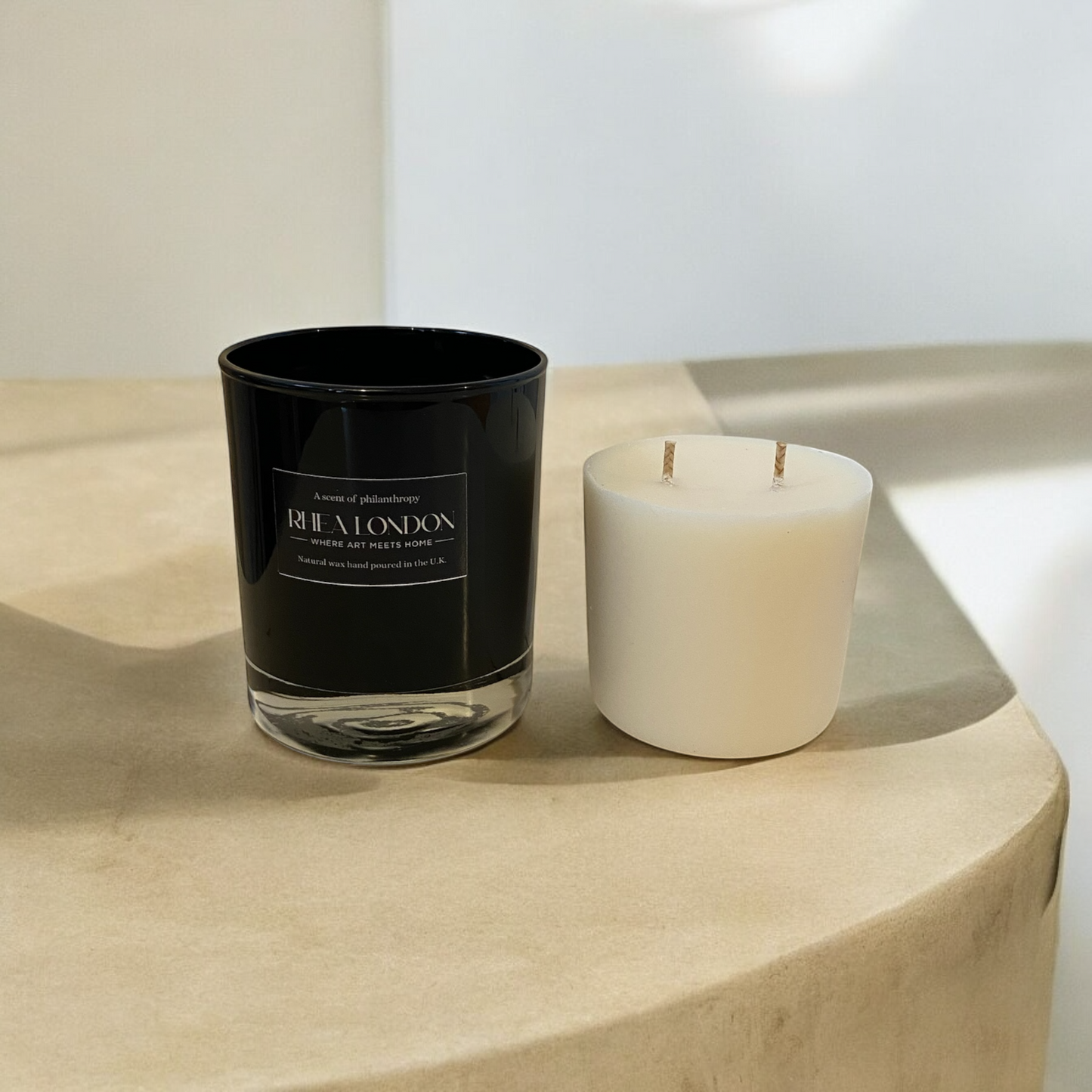 Citrus & Basil & Amberwood Black Natural Wax Scented Candle