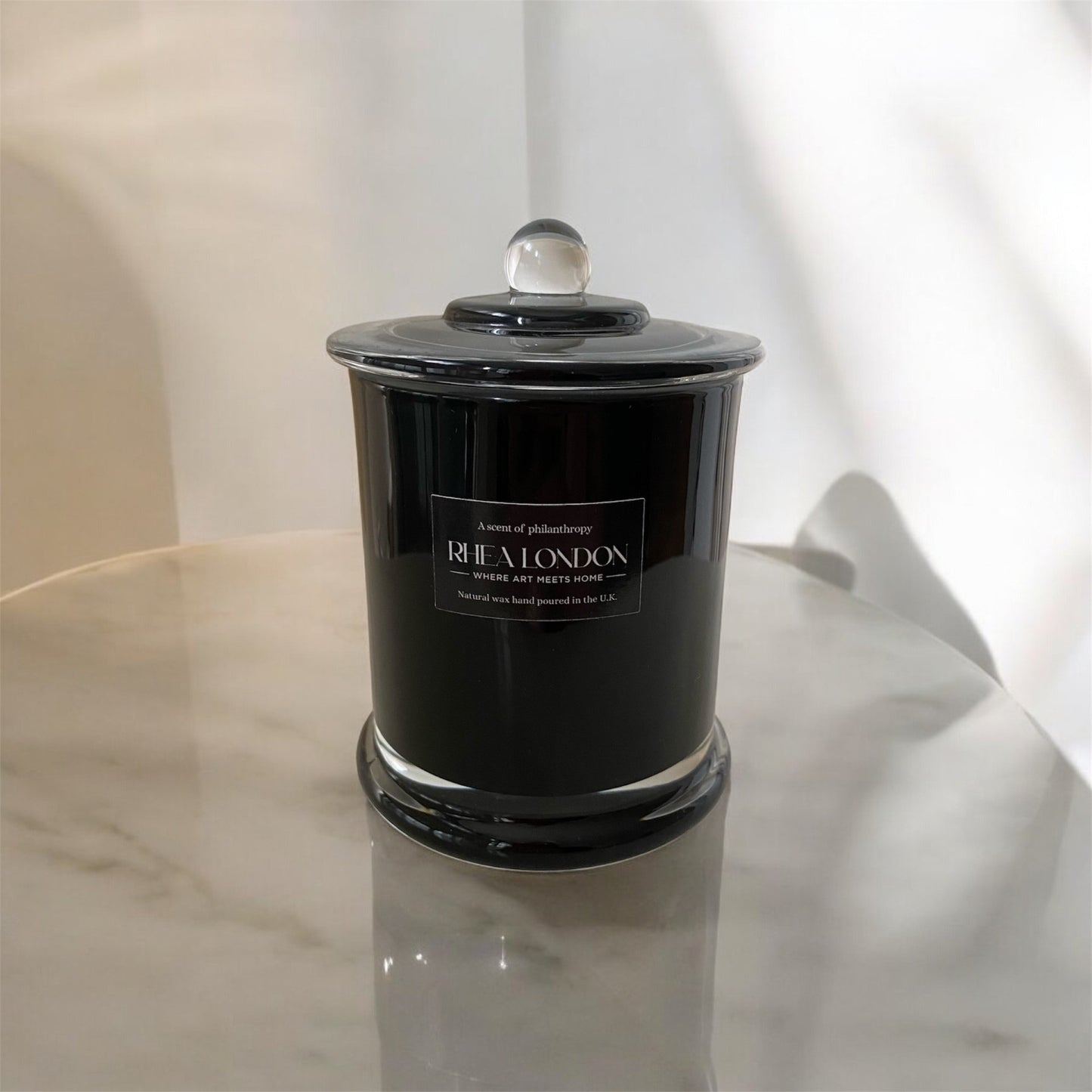 Black natural wax luxury candle
