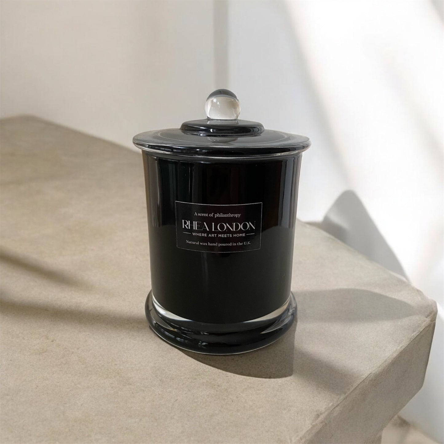black natural wax luxury candle