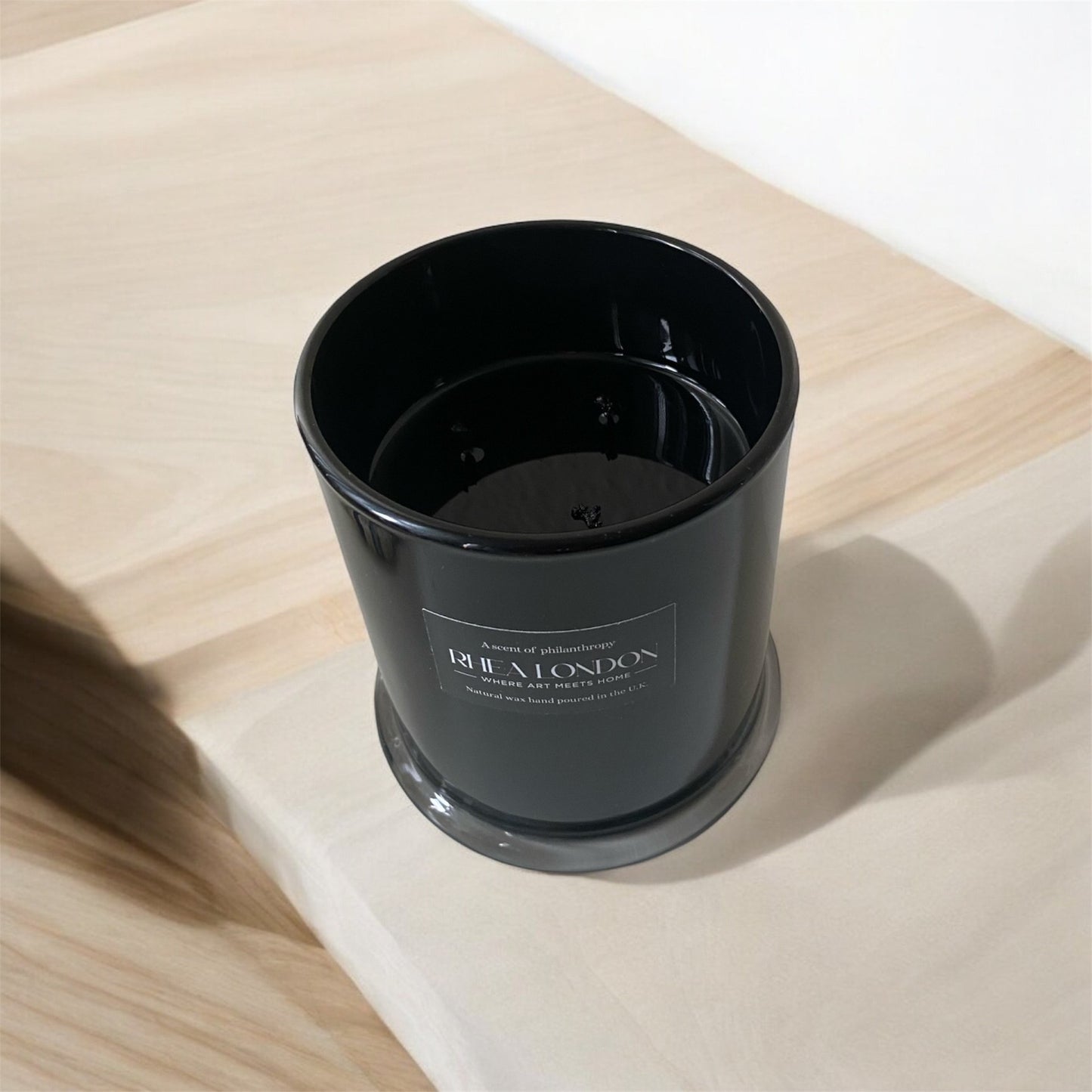 black natural wax luxury candle