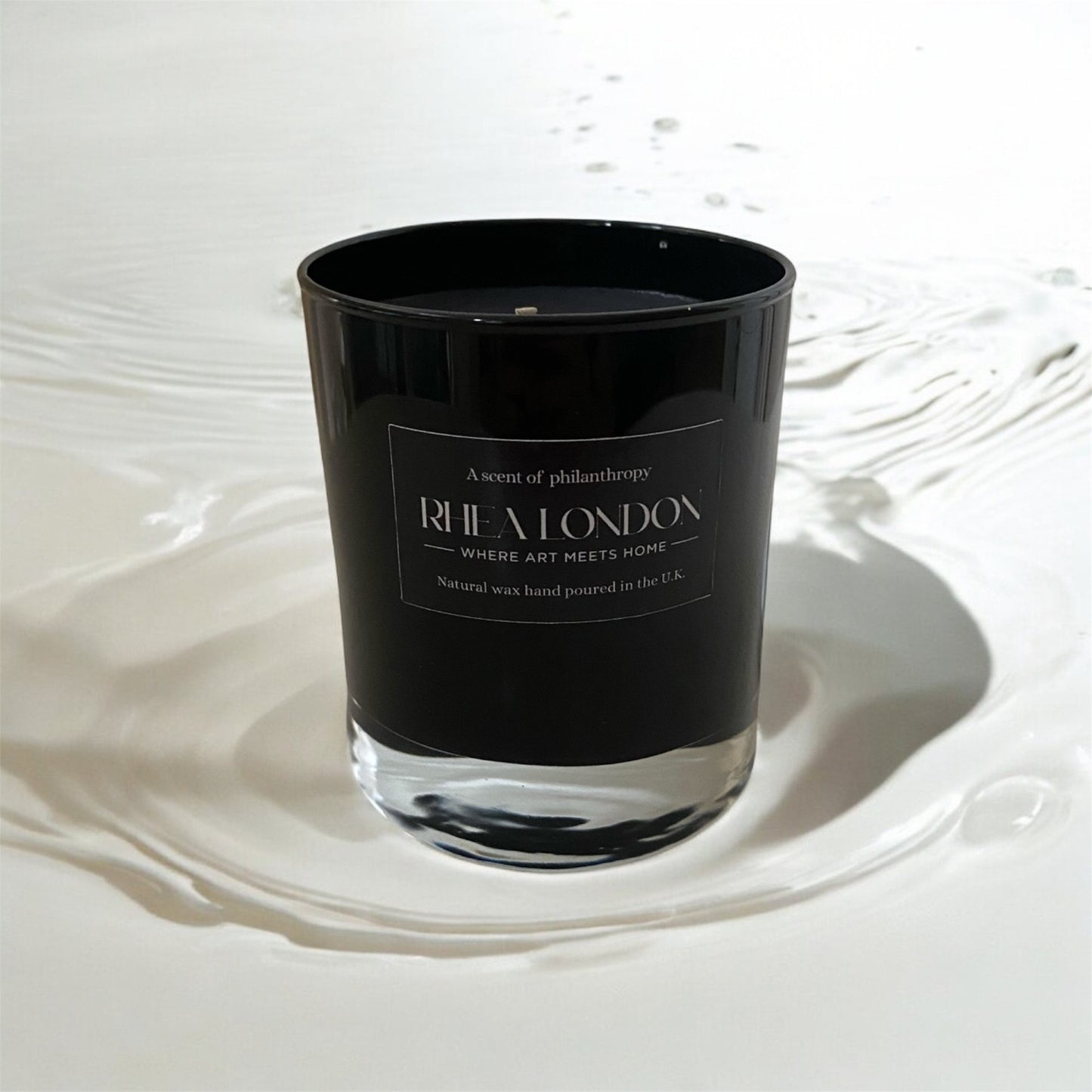 black natural wax luxury candle