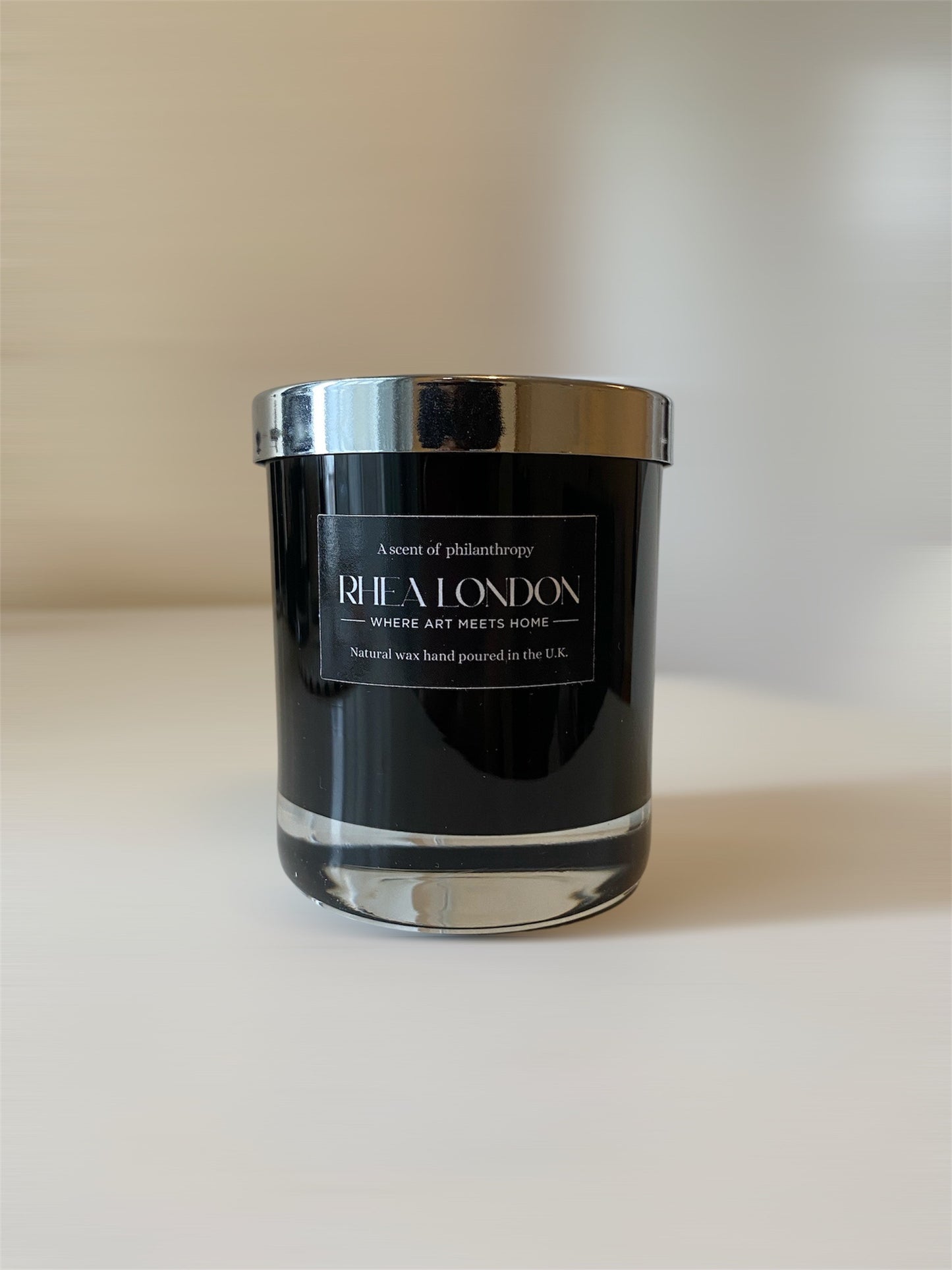 black natural wax luxury candle