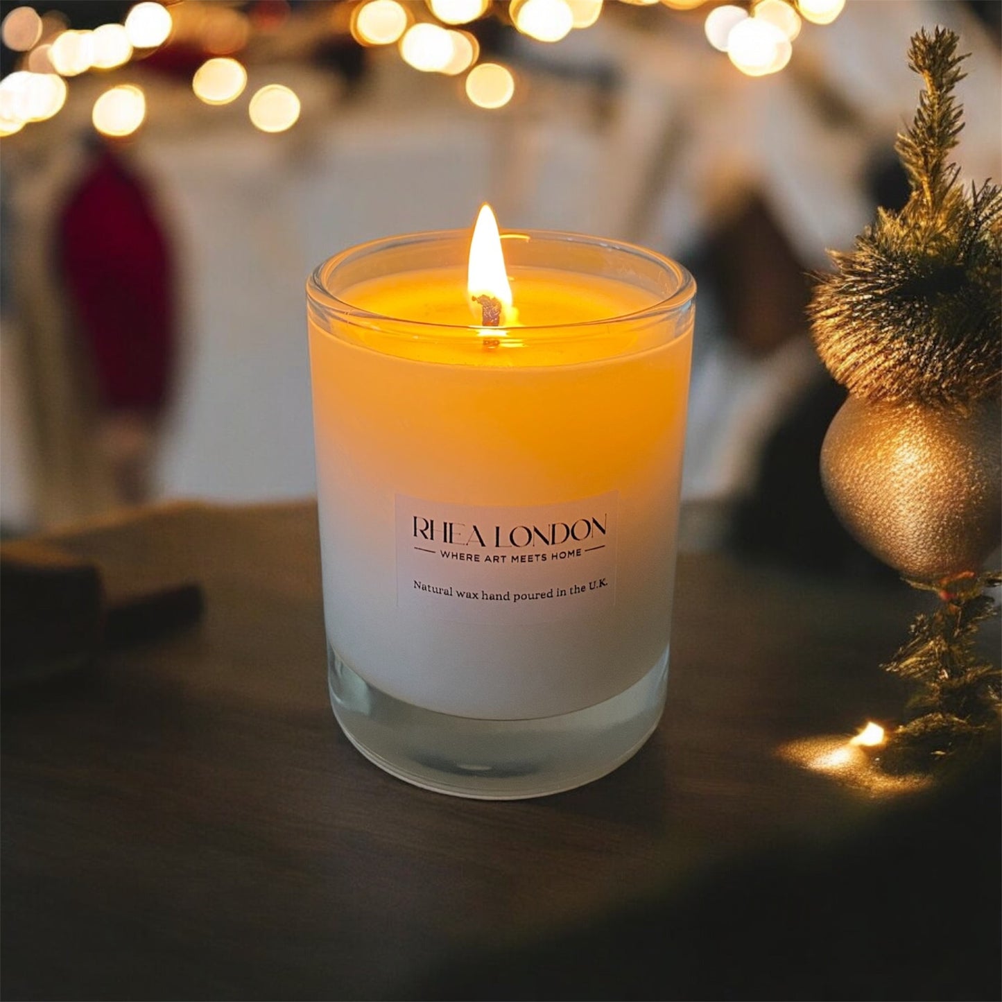 Cinnamon & Vanilla & Plum Natural White Wax Scented Candle