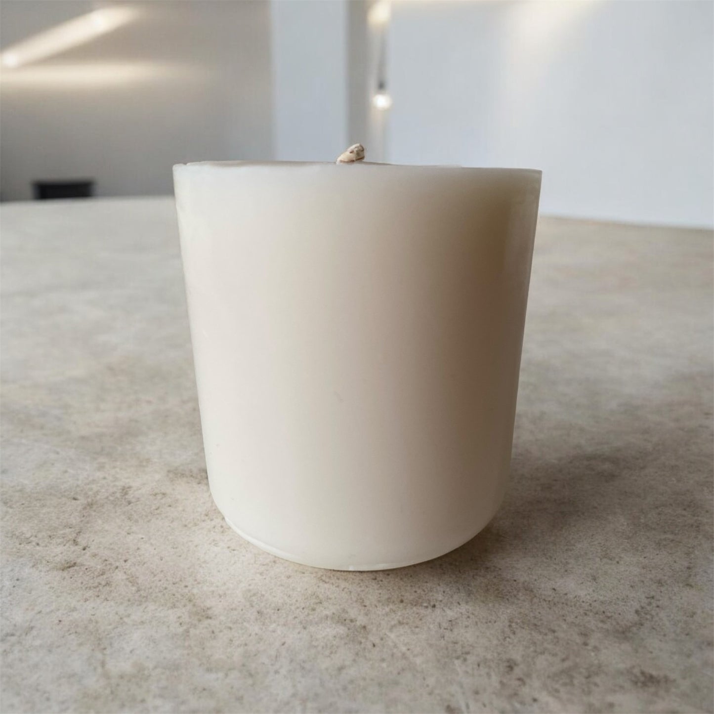 white natural wax candle refill