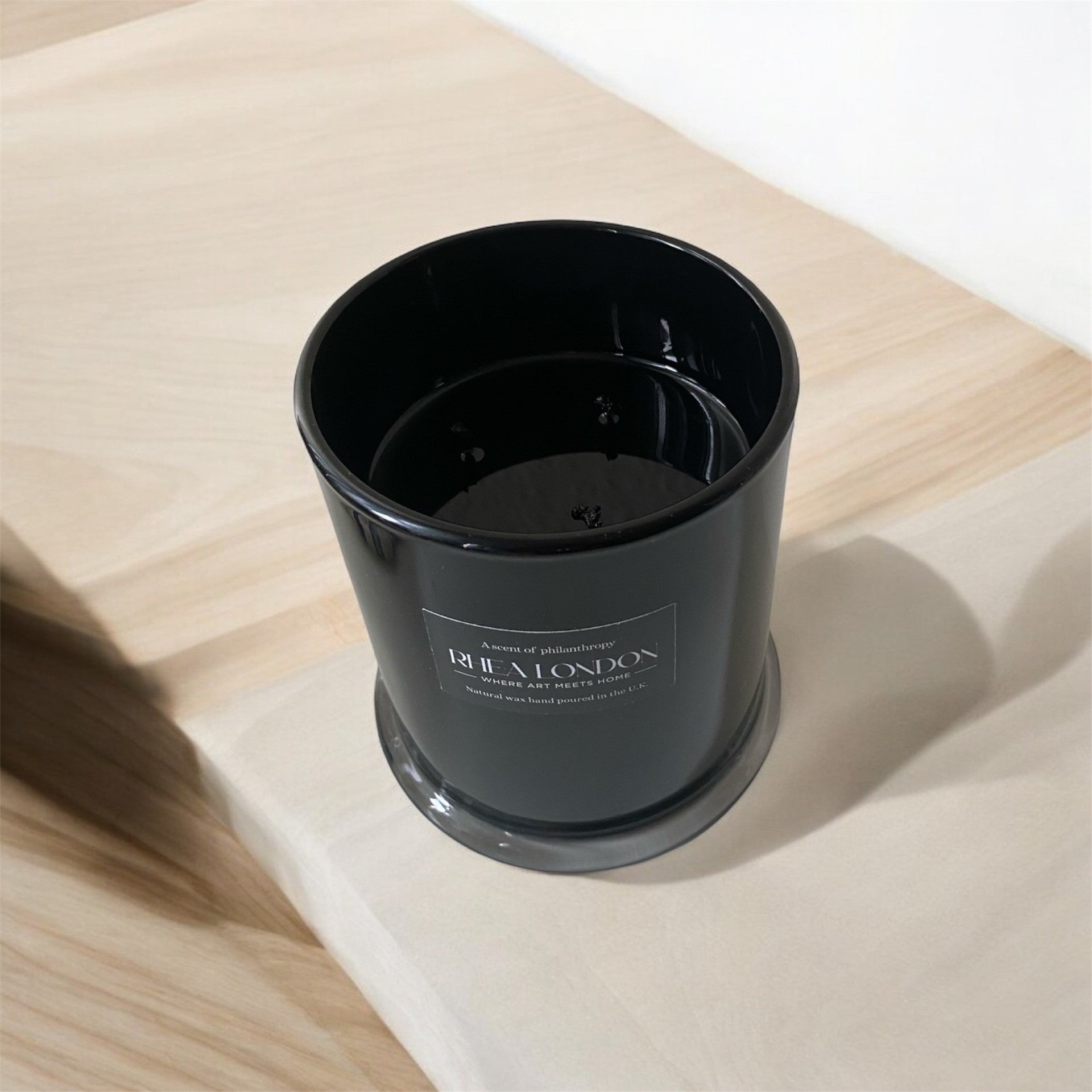 black natural wax luxury candle
