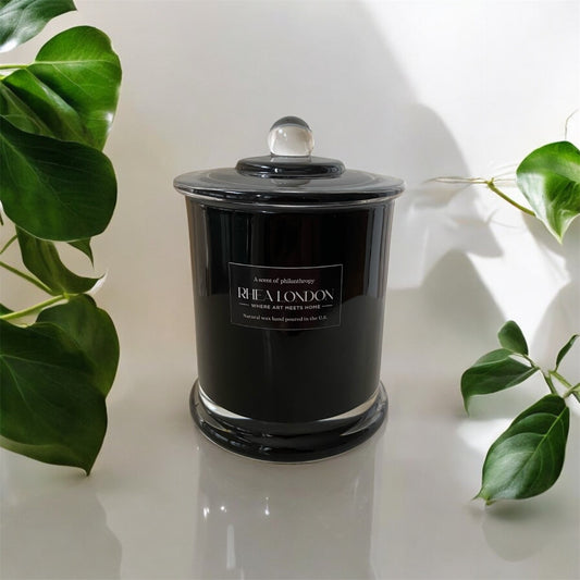 Black natural wax luxury big candle