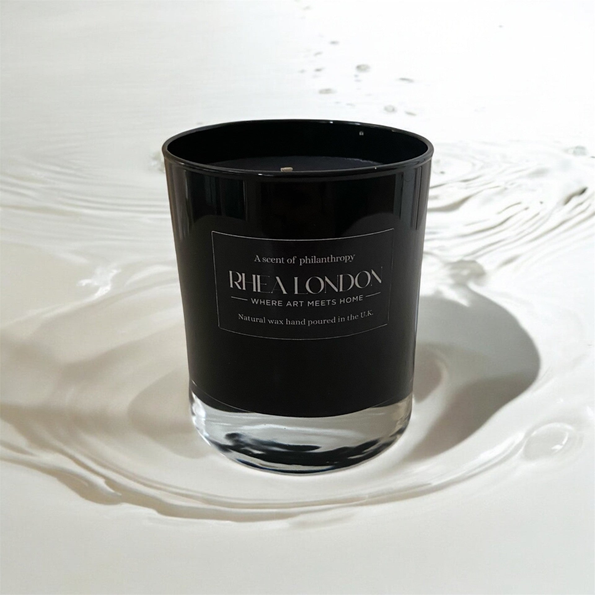 black natural wax luxury candle